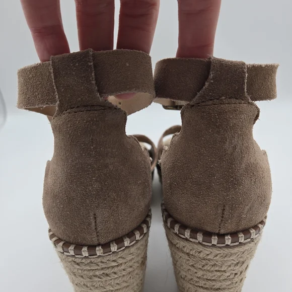 Crown Vintage Daffodil Brown Suede Espadrille Wedge Sandals Size 7.5 - Picture 12 of 16